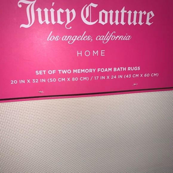 NWT Baby Blue Juicy Couture Set of Two Bath Mats - Picture 6 of 7